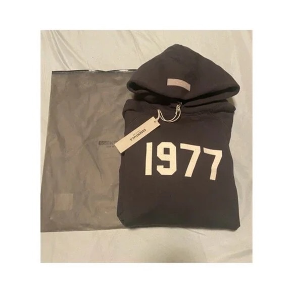 Essentials Fear of God 1977 Men’s Black Hoodie Size Large NWT - Picture 11 of 11